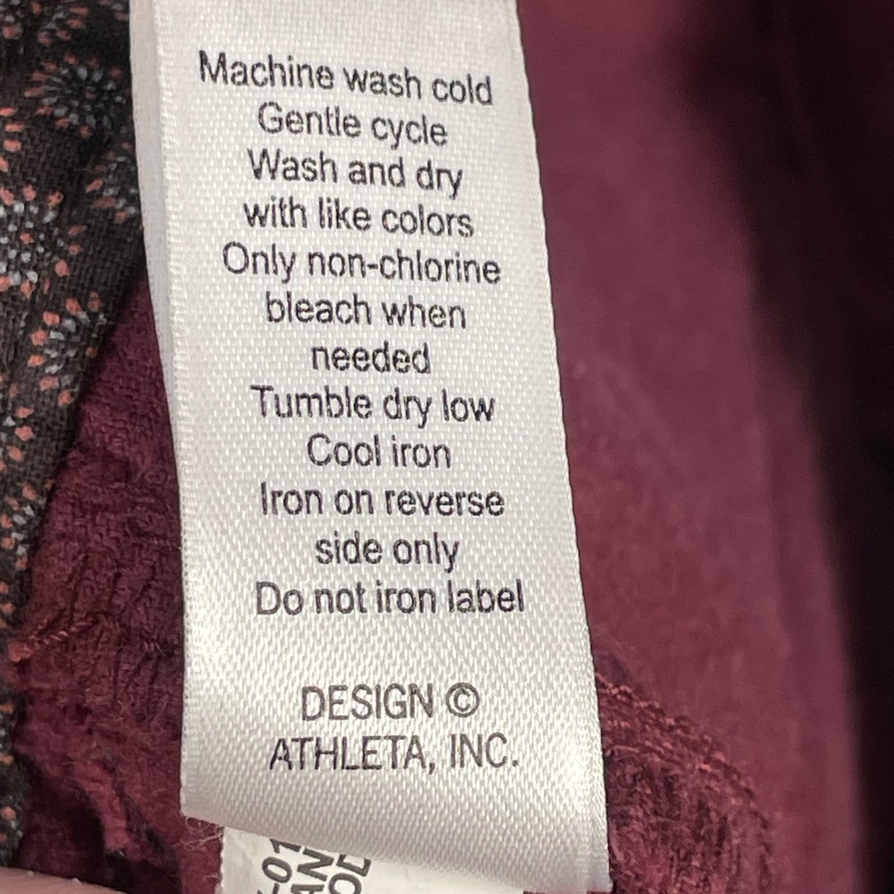 Athleta Cherrywood Burgundy Corduroy Multi-Pocket Straight Leg Pants Women 4 - Picture 8 of 11
